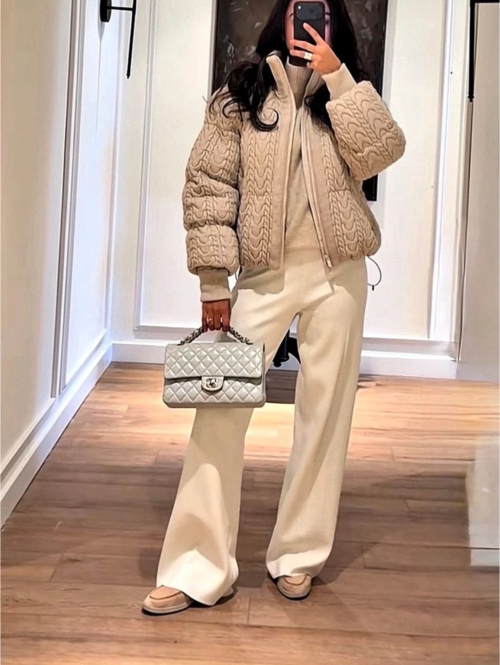 Viral Cream Quilted Puffer Jacket New With Tags
